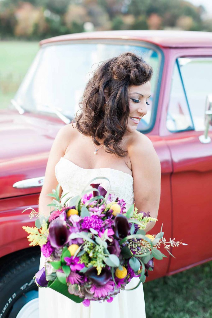 vintage inspired pin-up bridal hairstyle