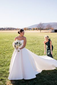 Breathtaking sunset over King Family Vineyards, capturing the beauty of Claire and Jake’s fall wedding day.