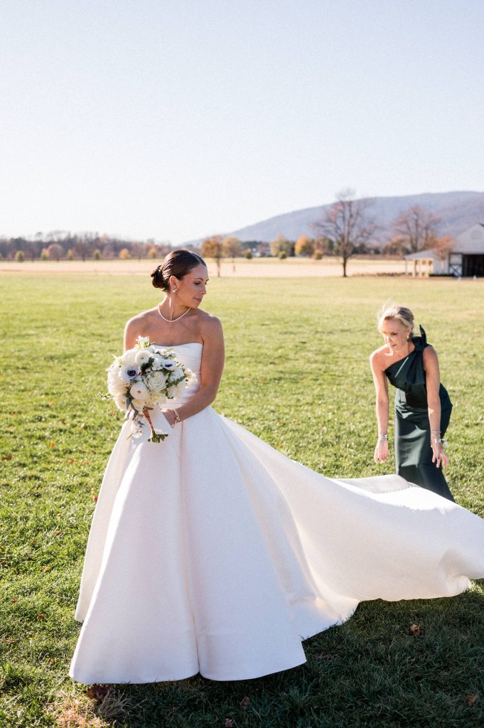 Breathtaking sunset over King Family Vineyards, capturing the beauty of Claire and Jake’s fall wedding day.